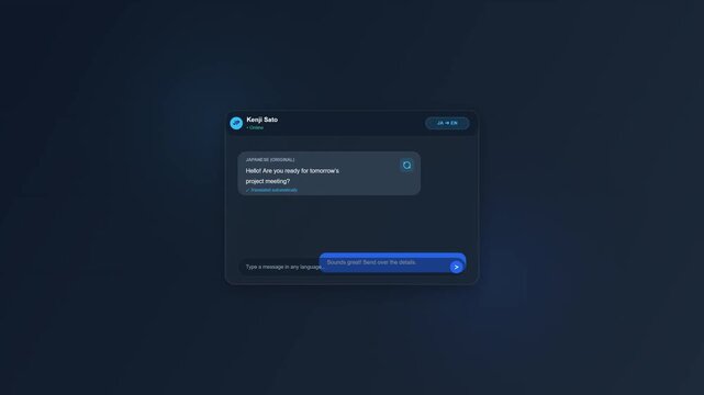 Dark Mode UI Mockup of an AI Chatbot Interface for Customer Support and Digital Communication