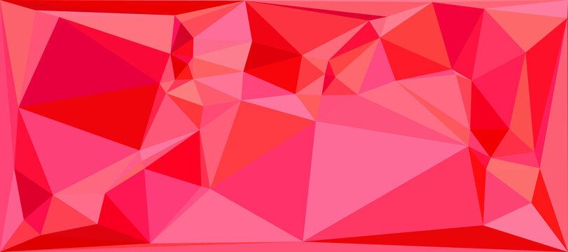 Abstract red geometric low poly background with triangular shapes and vibrant texture