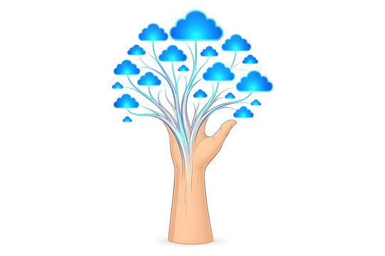 Cloud Network Tree Technology Icon