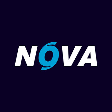 Typography nova logo design vector template