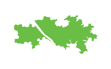 Obraz premium Green silhouette map of bremen, germany, isolated on white background