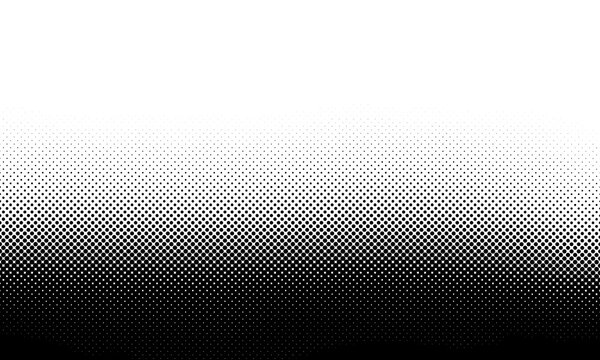 Monochrome halftone gradient dot pattern transition from black to white for retro graphic design and vintage comic background screen texture