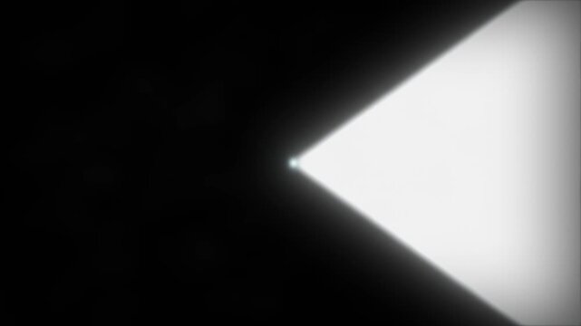 Rotating lighthouse beam cuts through neutral gray fog on a near-black background, ending in a bright frontal flash. Soft depth blur and drifting mist create a mysterious cinematic overlay.
