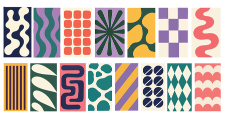 Obraz premium Abstract geometric shapes and patterns set.