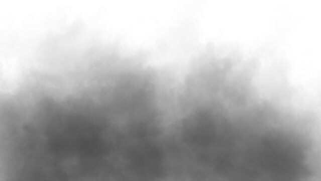 Black Fog Overlay, dark bottom fog mist on transparent background, realistic night haze layer for moody compositing, horror scenes and mysterious atmosphere design