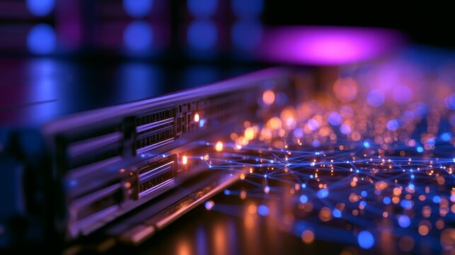 Server rack transferring data with network connection