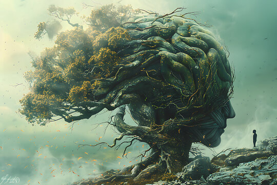 In medical terms, the human brain is carefully shaped like an ancient, gnarled tree, its roots intertwined with neural pathways.
