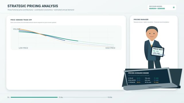 Strategic pricing analysis showing market demand curves