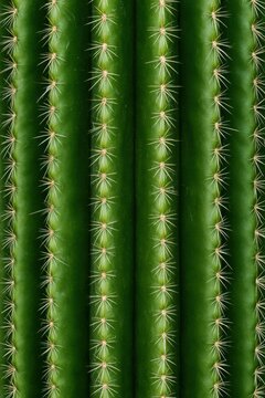 Tall green columnar cactus with parallel vertical ribs and deep grooves, showcasing clusters of tiny pale spines and fine white hairs in extreme macro close-up