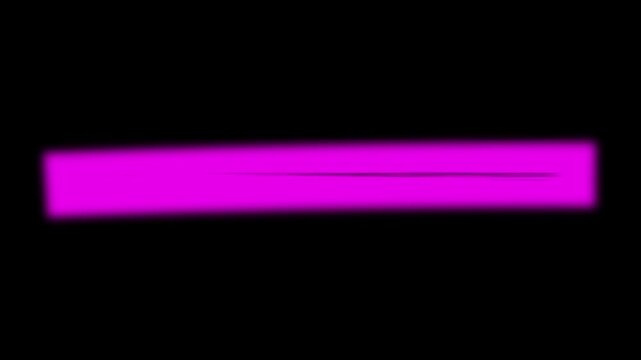 Neon purple loading bar or stroke animation on black background. Glowing magenta progress indicator for gaming and tech interfaces. Minimalist digital status bar.