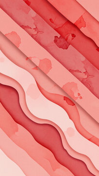 Abstract pink and red layered wave pattern background.