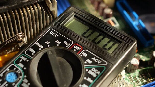 Digital Multimeter Demonstrating Real-Time Measurement Values