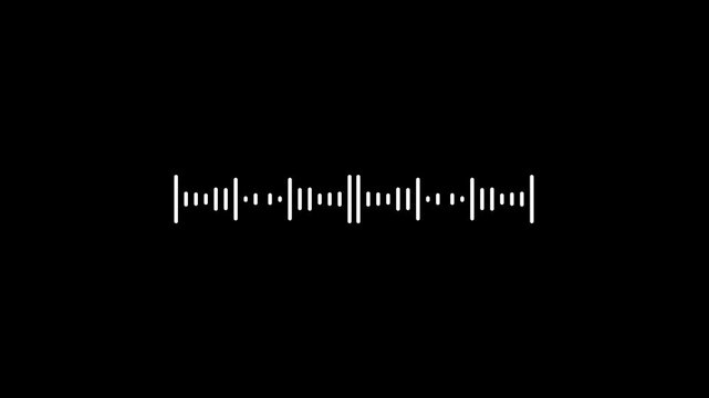 Audio wave visualization on a transparent background, audio waveform spectrum animation, Abstract audio wave digital frequency. Sound wave animated audio waveform spectrum animation. 