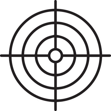 Business strategy target and accuracy line art icon symbol for goal achievement