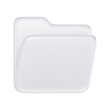 PNG Minimal blank white folder icon on isolated background