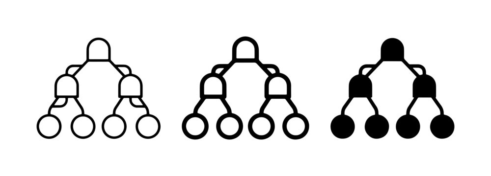 Binary Tree Icons, Data Structure Diagrams, Algorithm Visualization, Computer Science Concepts, Node Network Graphics