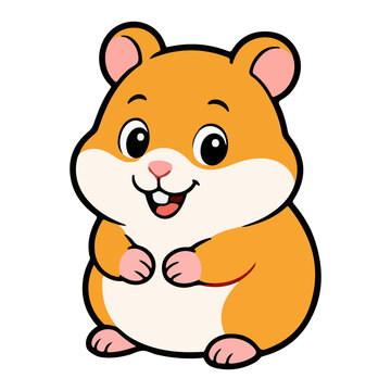 Cute Hamster Cartoon Rodent Vector Illustration