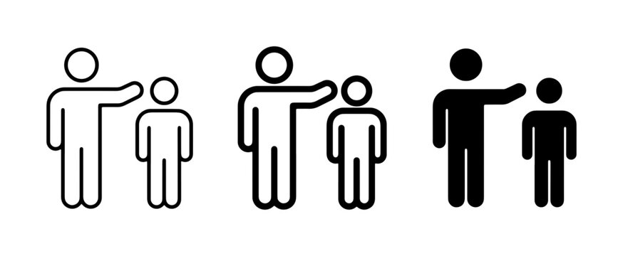 Human Figure Comparison Icons, Size Difference Vector Graphics, Height Measurement Symbols, Silhouette Set