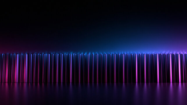Abstract Futuristic Neon Technology Background with Metallic Bars