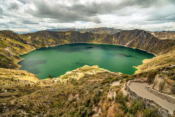 Laguna Quilotoa panoramic view, crater lake in Latacunga district, Ecuador  © Tomas Drahos