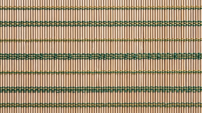 Woven Bamboo Sushi Rolling Mat Texture Background