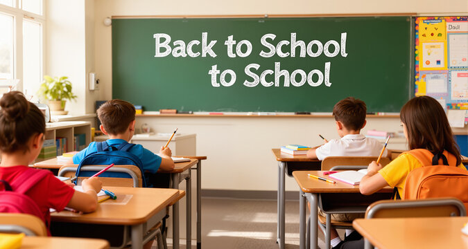 Elementary classroom, back to school concept

