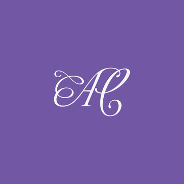letters ah text logo design vector 