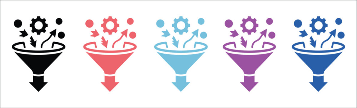 Workflow bottleneck icons in multiple modern styles, featuring business process management symbols, efficiency problems, task delays, operational constraints, and productivity optimization.