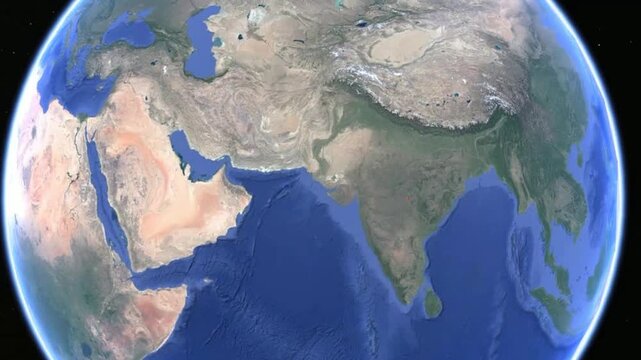 Video of planet Earth rotating in space.
India and bangladesh on geographical world map.