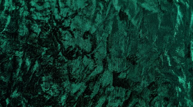 Emerald Green Crushed Velvet Fabric Texture Background