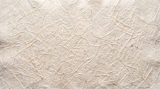 Handmade Textured Mulberry Paper Background with Organic Fibers