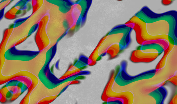 Rainbow light leak overlay texture with swirling color wave pattern glowing across abstract textured wall for wallpaper