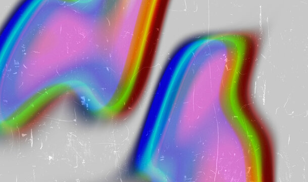 Rainbow light leak overlay texture with glowing color wave pattern glowing across luminous textured fabric for poster