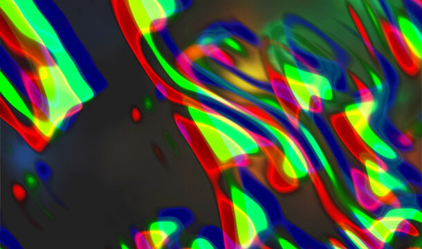 Rainbow light leak overlay texture with luminous color wave pattern glowing across neon textured canvas for project