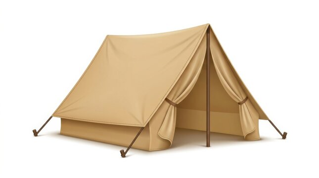 Classic beige canvas A-frame tent for outdoor adventures and camping trips