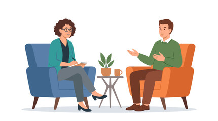 Fototapeta premium Therapist and patient in a counseling session discussing issues