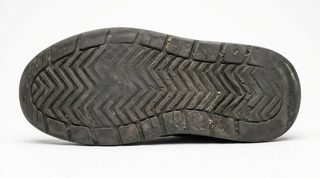 Heavily Worn Shoe Sole Showing Severe Tread and Rubber Deterioration