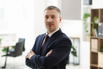 Fototapeta premium Portrait of lawyer wearing jacket in office
