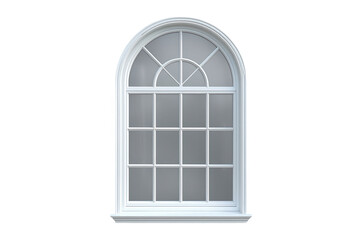 Fototapeta premium Tall arched window with gray glass panes