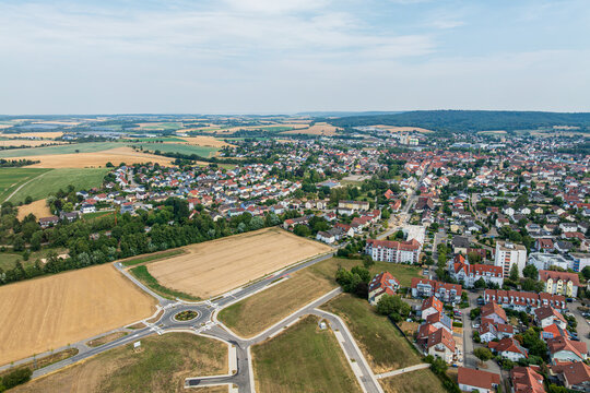 Drone aerial view of Eppingen in the Heilbronn District of Baden W&uuml;rttemberg, Germany