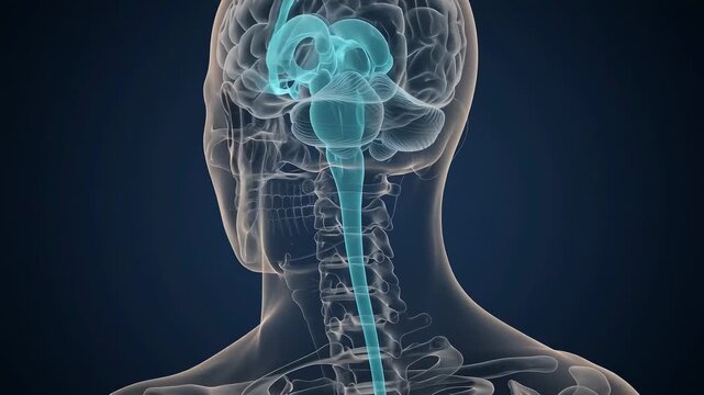 Cerebrospinal Fluid Circulation Around Brain and Spinal Cord for Neurology Education
