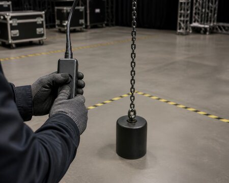 Theater Stage Rigging Safety Hands Test Chain Hoist Brake