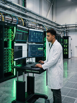 Researcher Working with Scientific Data