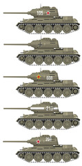 Naklejka premium Antique Russian War Tanks