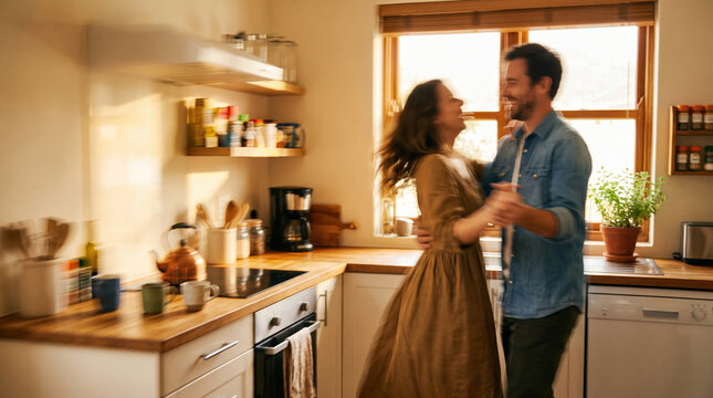 Couple Dancing in Kitchen with Blur