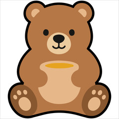 Fototapeta premium Adorable bear illustration with a friendly expression