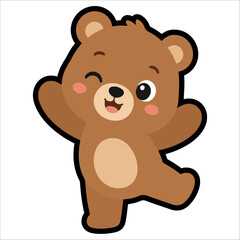 Obraz premium Cute bear character in a clean flat design style