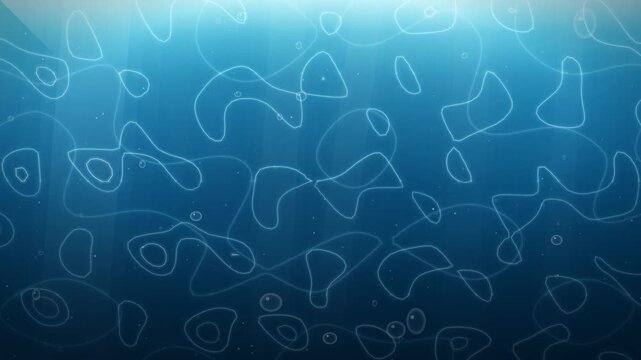 Underwater background loop with sunlight caustics rippling through deep blue water