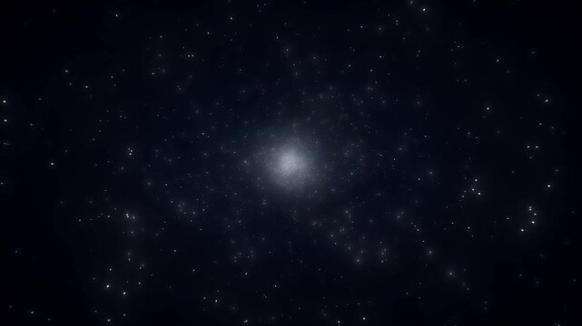 Starfield accelerating into a hyperspace warp burst of light streaks and back again