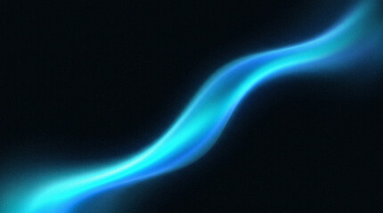 Naklejka premium Abstract blue flowing light on black background for digital design